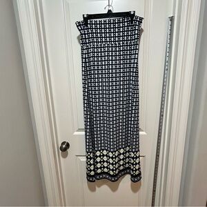 Max Edition women’s size M Elegant Blue, White & yellow Checkered Maxi Skirt
